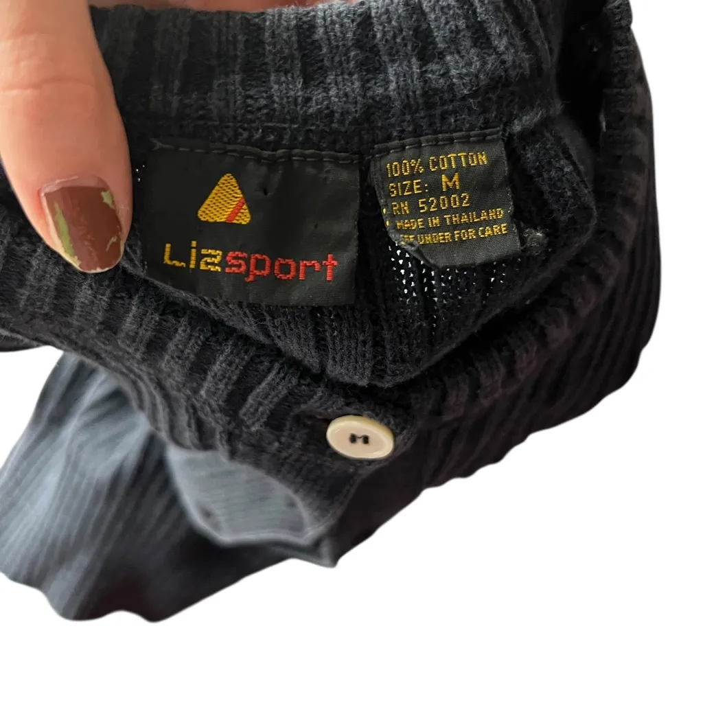 Vintage Liz Claiborne 100% Cotton Navy Knit Tank M - Image 4