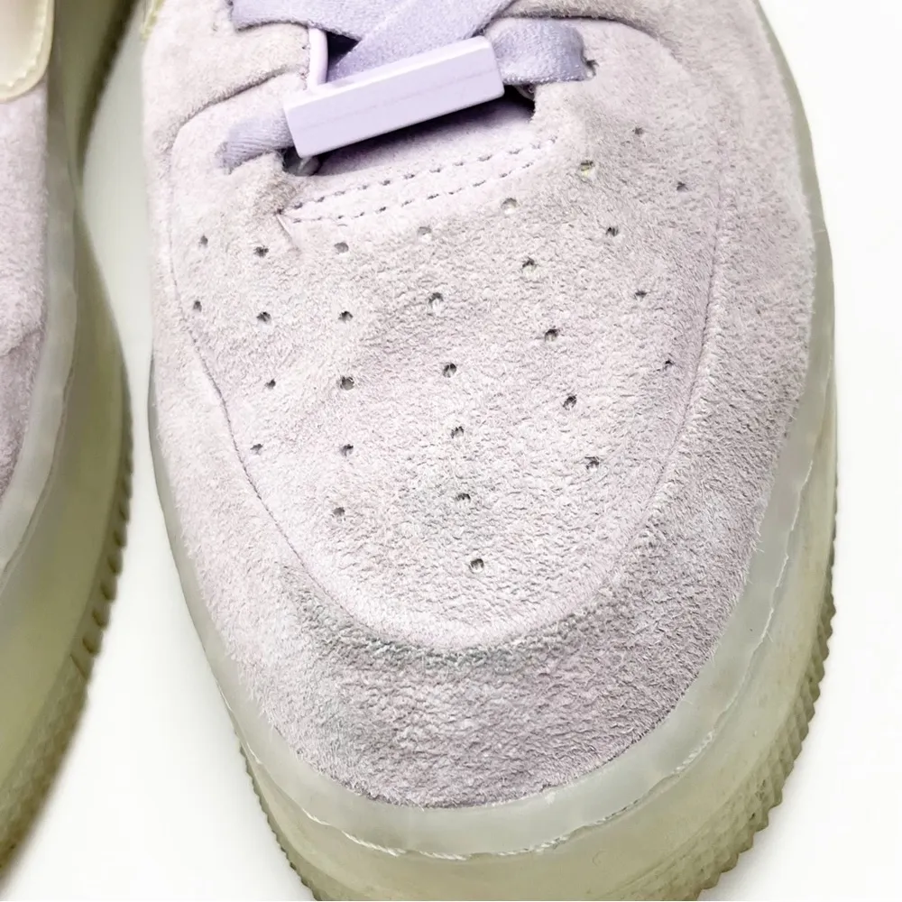 NIKE Air Force 1 Low Tops Lilac Purple Suede Sneakers, Size 8.5 - Image 6