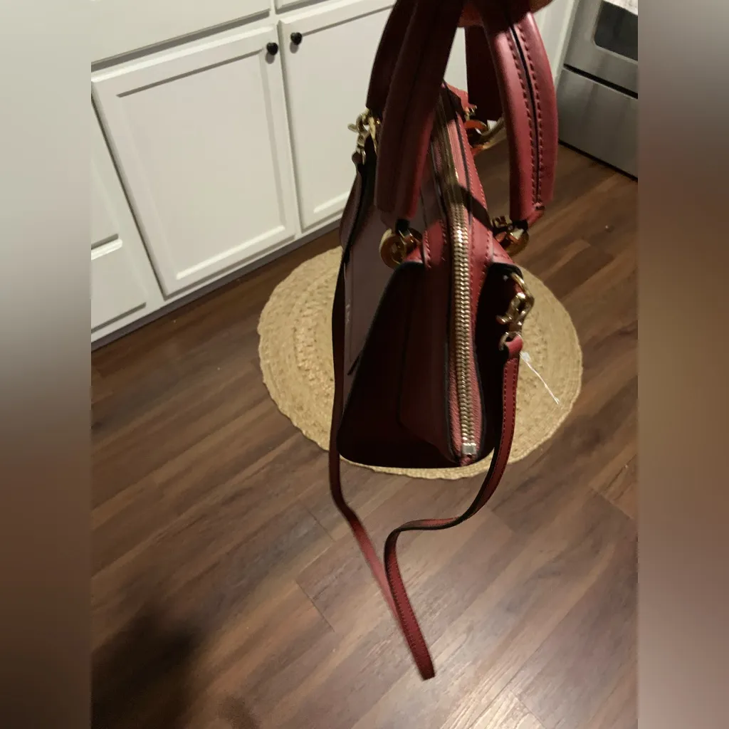 Leather crossbody bag Zac Posen Burgundy in Leather $400 fall casual classic Red - Image 6