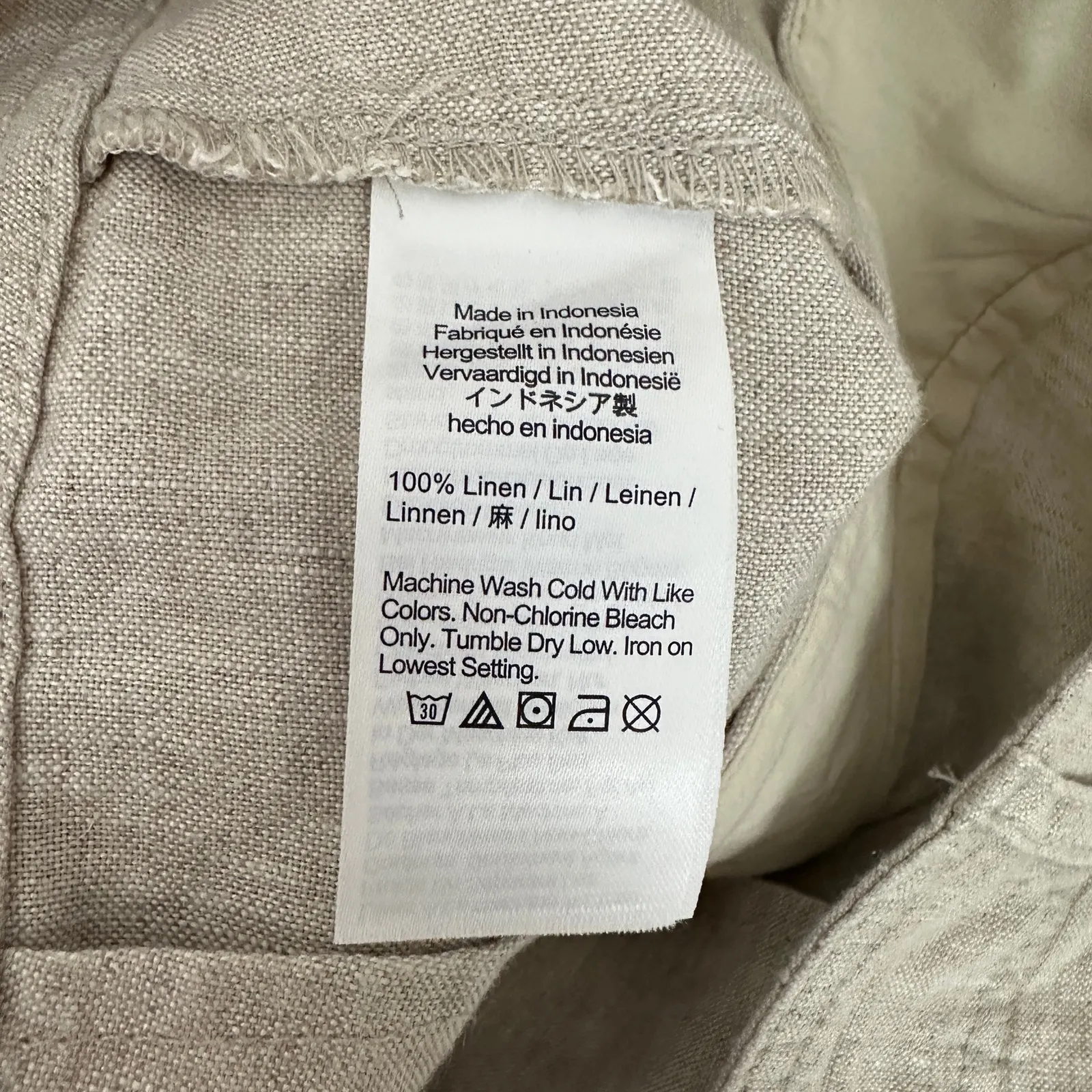 Madewell Pintucked Shorts in 100% Linen Oat Beige High Rise Vacation US 14 NWT - Image 8