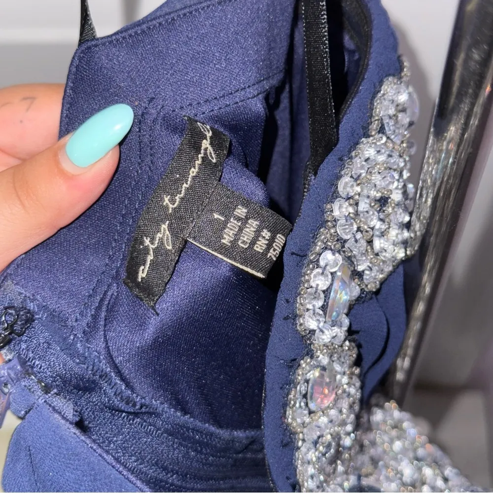 City Triangle Blue Jeweled Dress Size 1 - Image 5