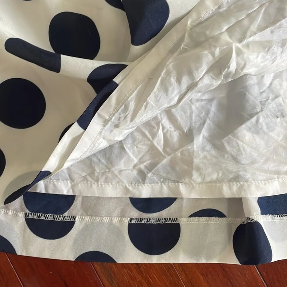 J. Crew Navy White Polka Dot Skirt Preppy Twee Academia Clueless Feminine Girly - Image 5