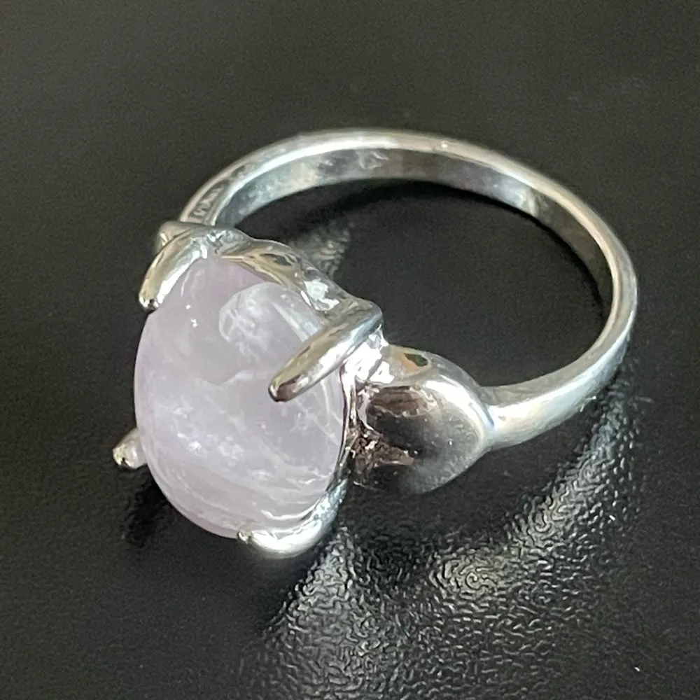 Ova purple amethyst silver ring size 8.5 - Image 3