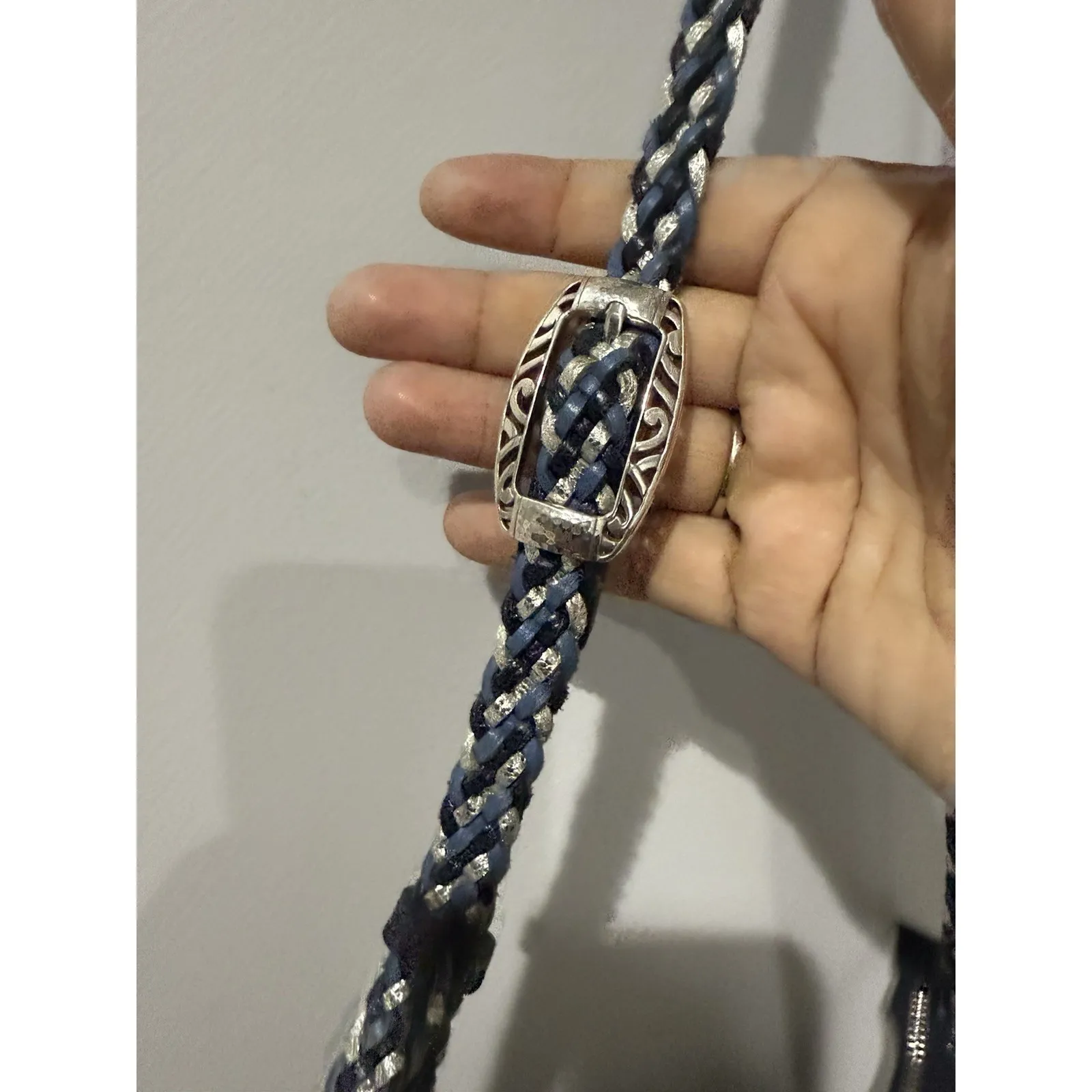 BRIGHTON BABY‎ BARBADOS BLUE PEBBLED LEATHER ZIPTOP CROSSBODY SHOULDERBAG W - Image 3