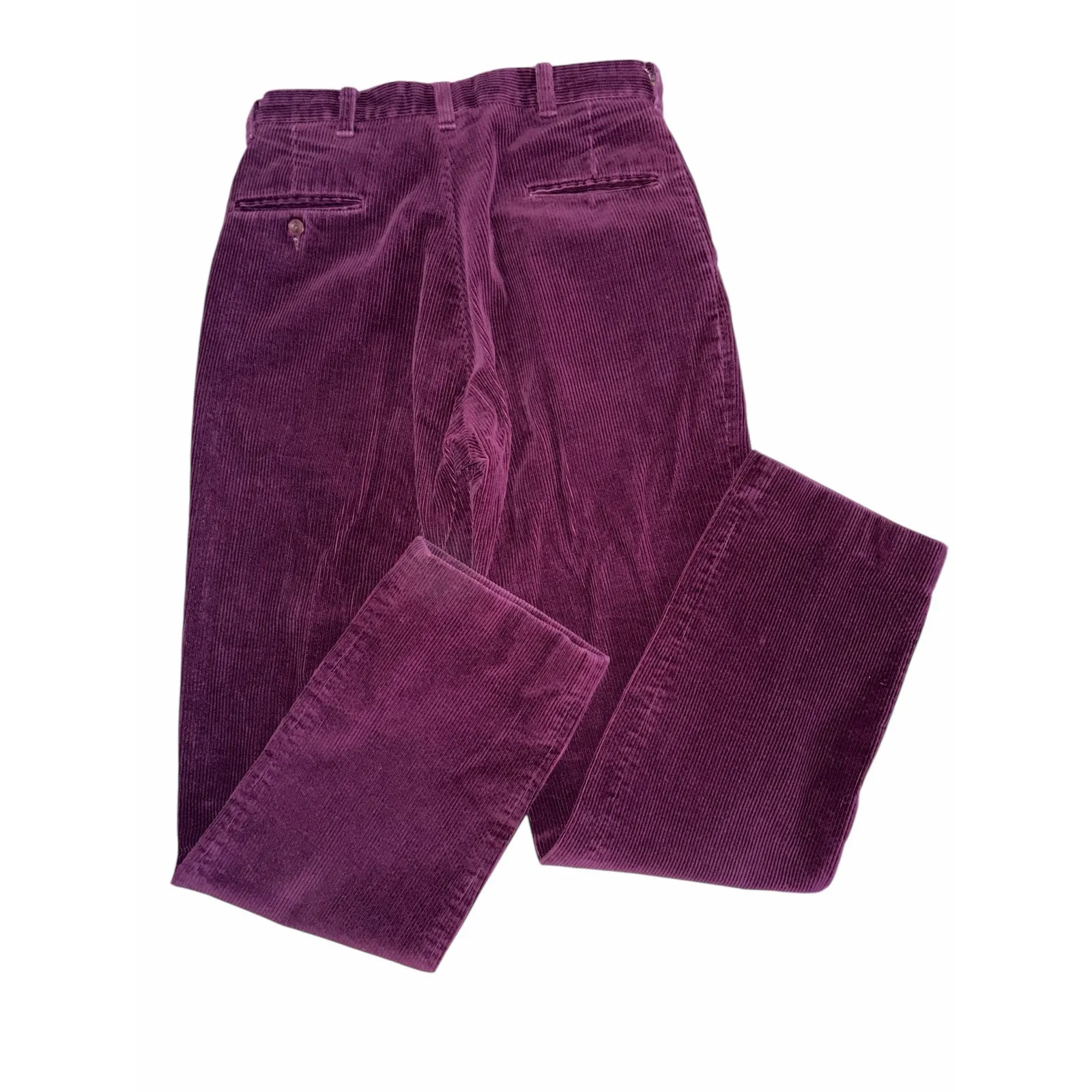 Hunter's Run Vintage Burgundy High Waisted Corduroy Slacks size 27 Purple - Image 4