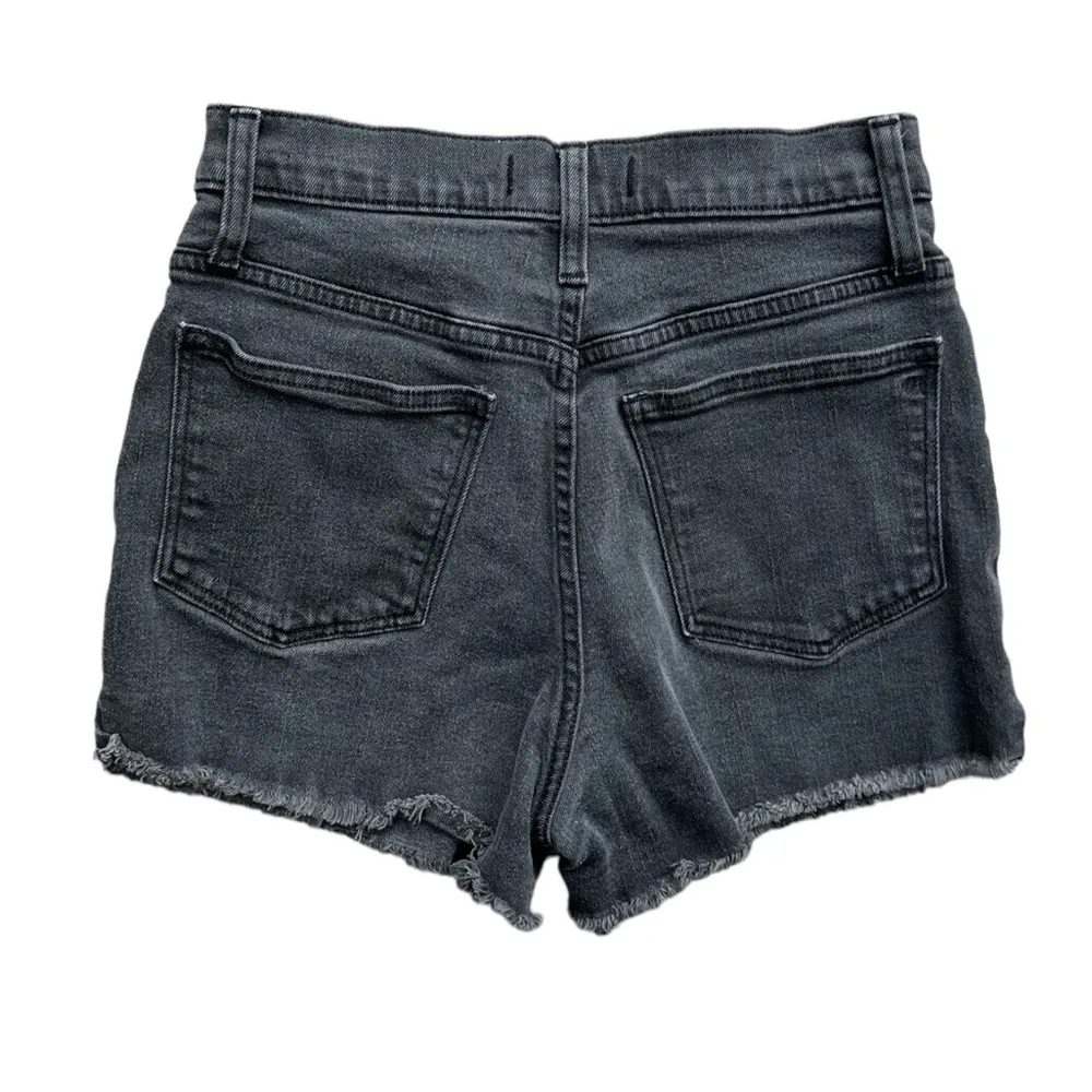 Madewell High-Rise Denim Cut Off Boyshorts in Faded Black Button Fly | 25 - Image 2