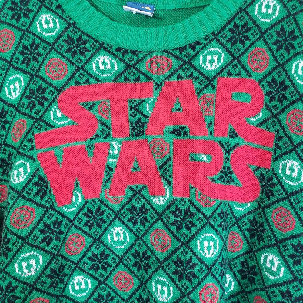 STAR WARS Women's XL Red, Green Christmas, Holiday, Ugly Sweater - Image 5
