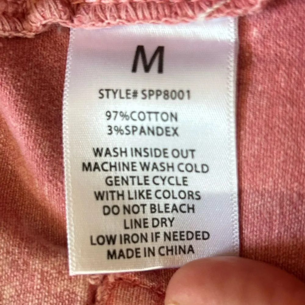 NEW Color Theory Flip Side Fray Hem Pink Bell Bottom Jeans Medium Size undefined - Image 11