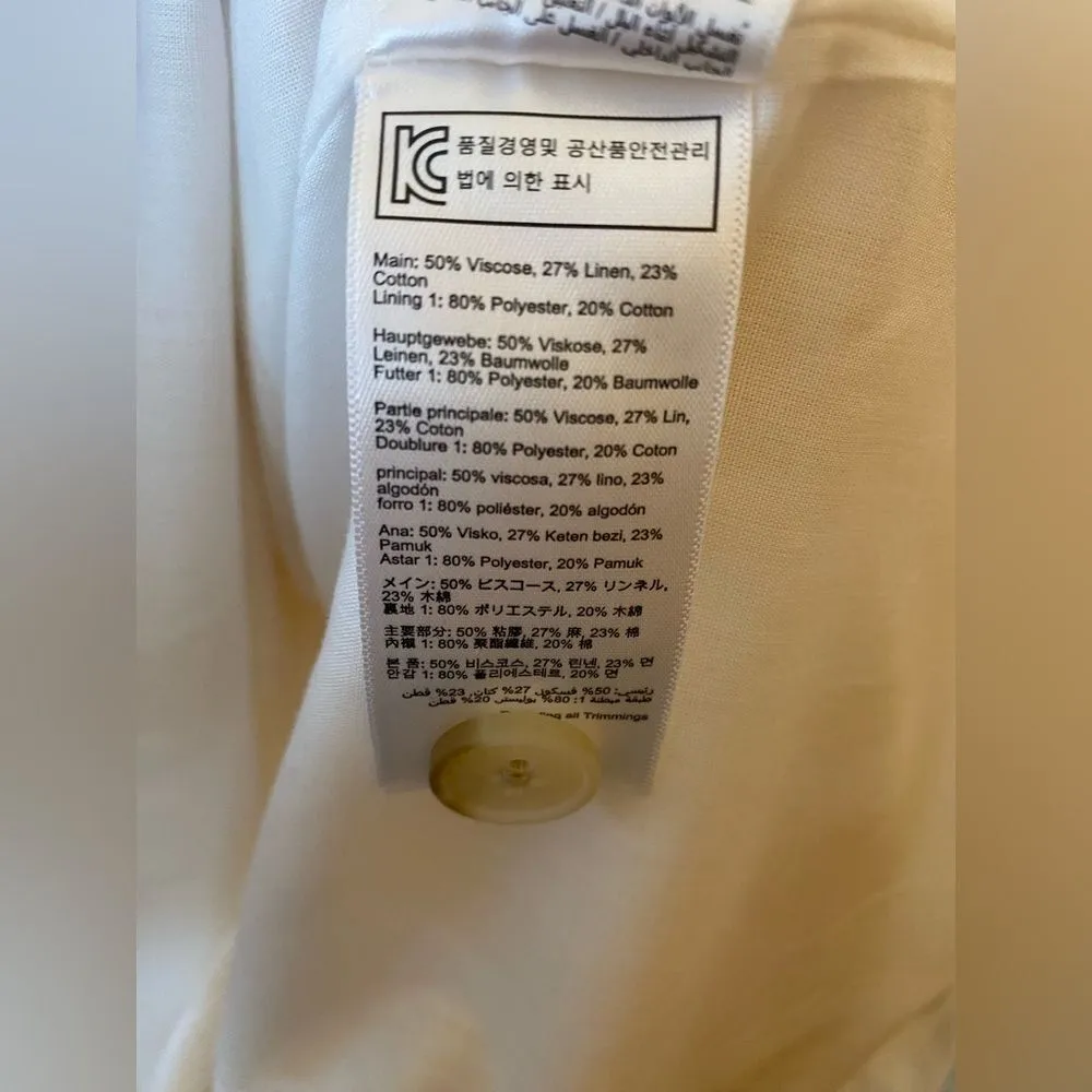 Joules Linen Cotton Blend Yellow Stripe Jumper Dress Size 14 - Image 7