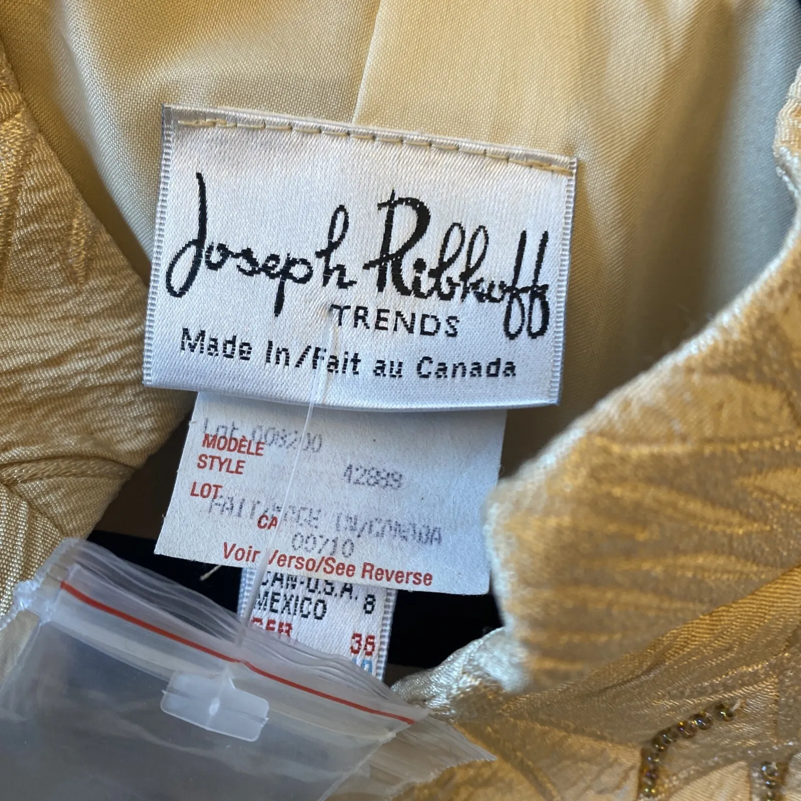 Joseph Ribkoff Womens 8 Trends Beaded Tan Blazer Jacket Old Money Derby Regal - Image 8