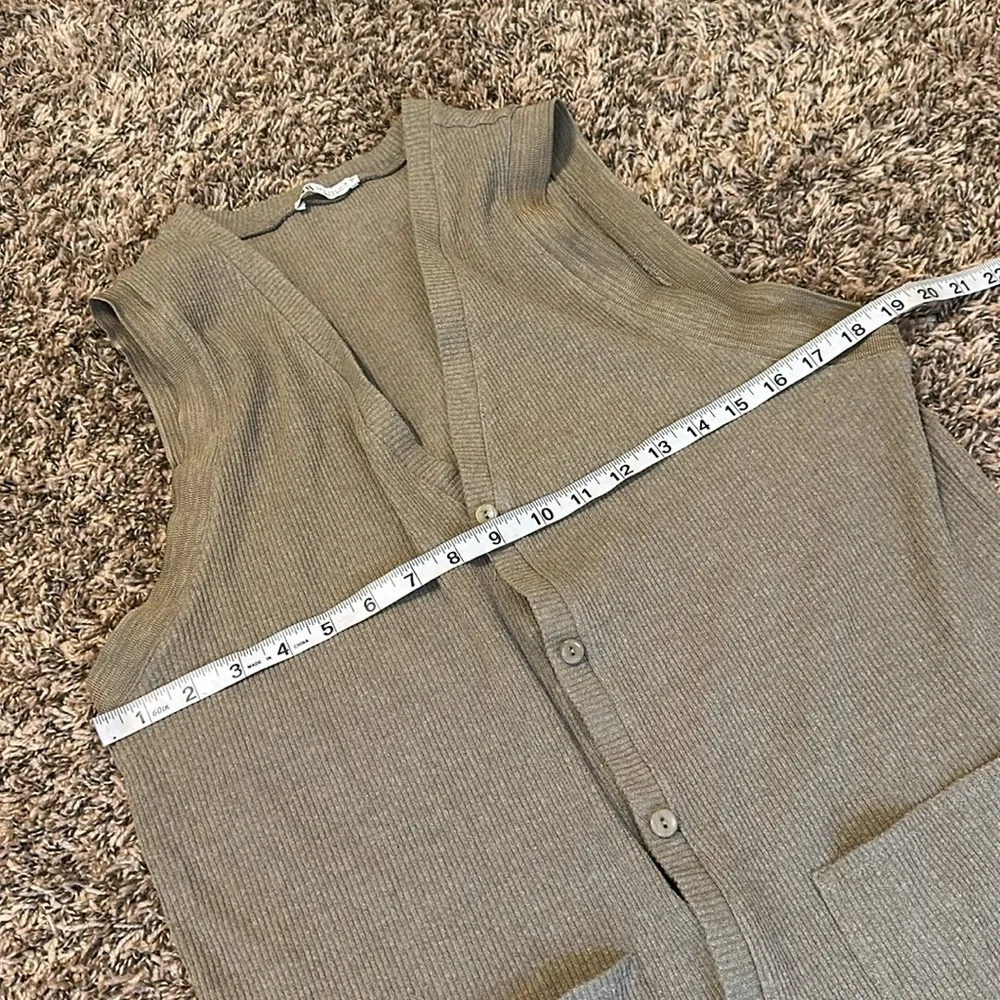 Zara Ribbed Cardigan Sweater Vest Large - Image 6