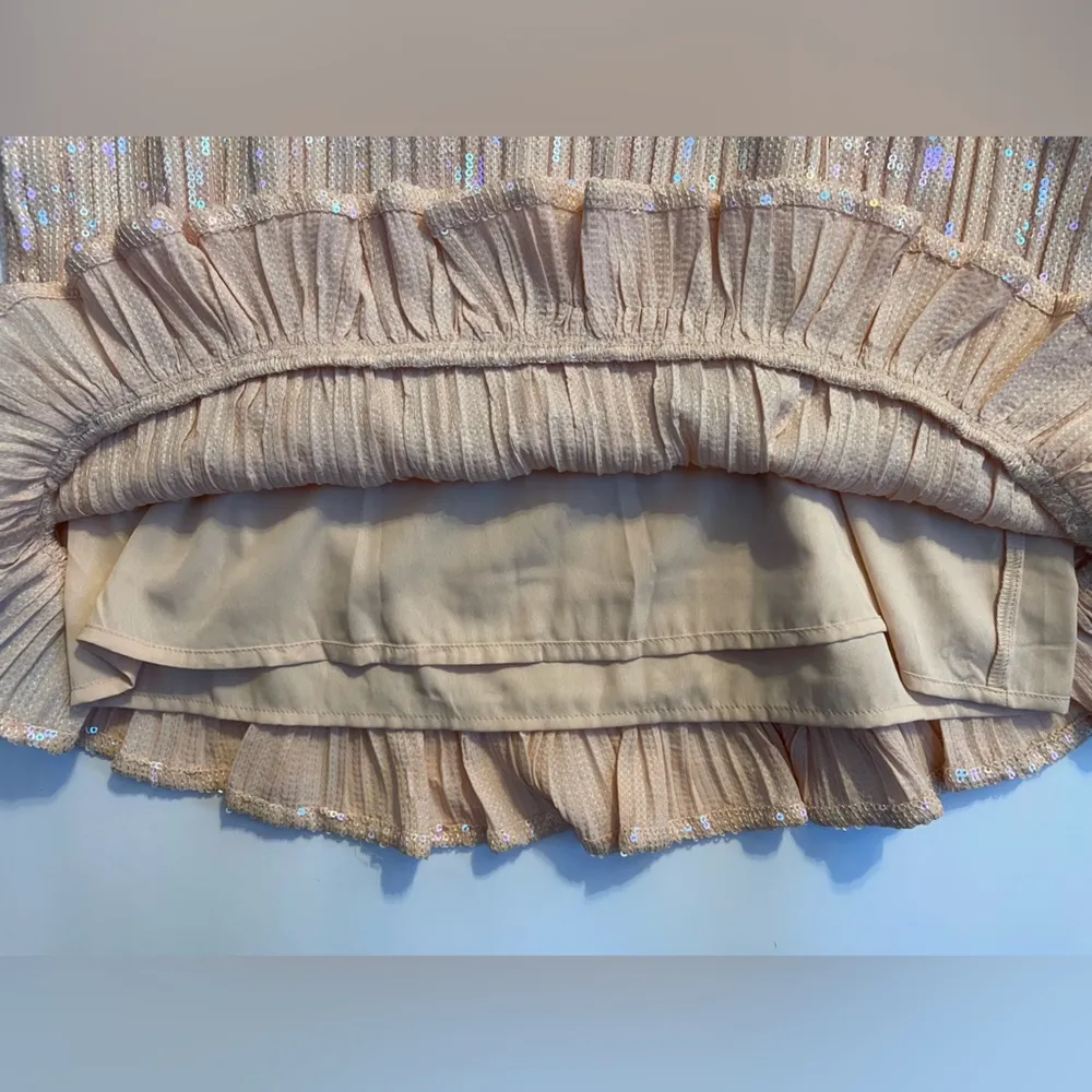 ANTHROPOLOGIE Amelie Beaded Cami in Pink Peach Sequin Peplum Tank Top Size 2 - Image 11