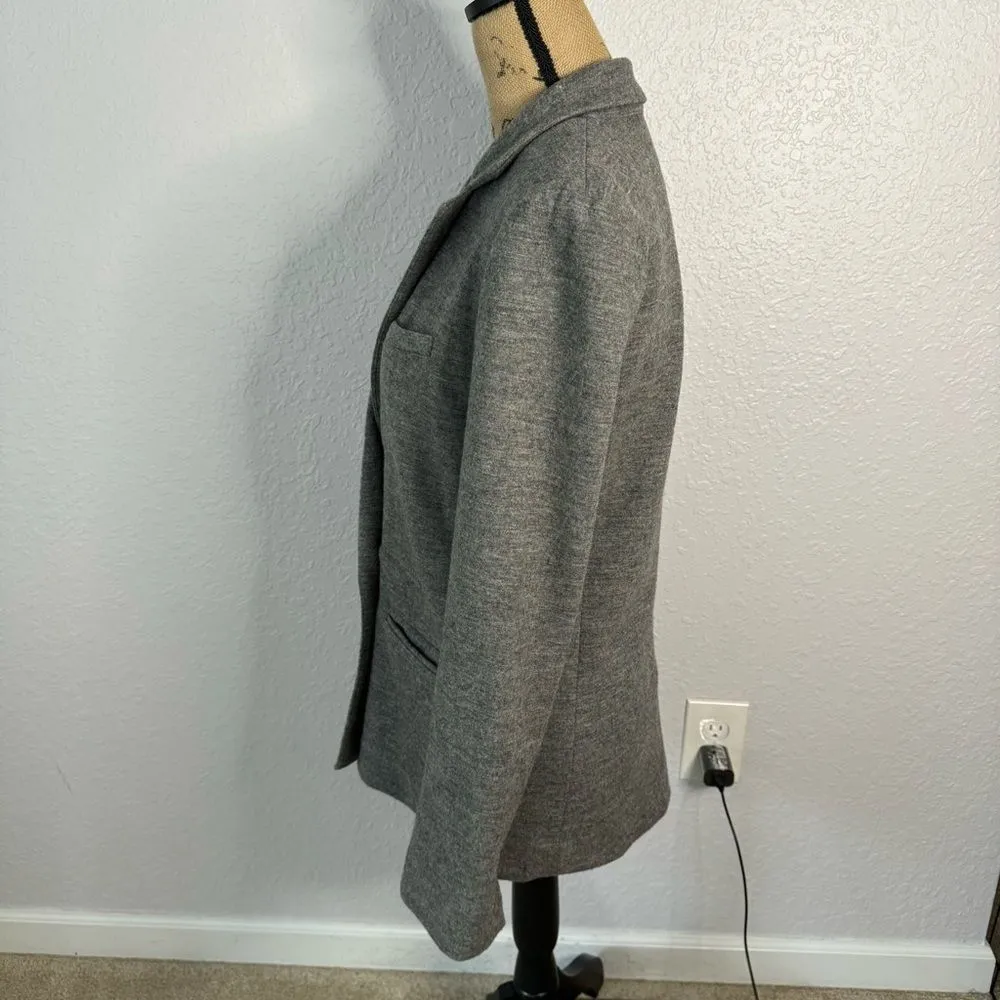 J Crew Women sz 4 Grey Benny Double Breasted Wool Blazer Preppy Office Oversized - Image 10