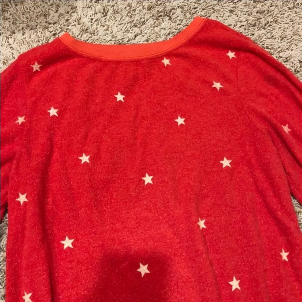 Wildfox Red Starry Stars Jumper Pullover Sweatshirt Top XS - Image 4