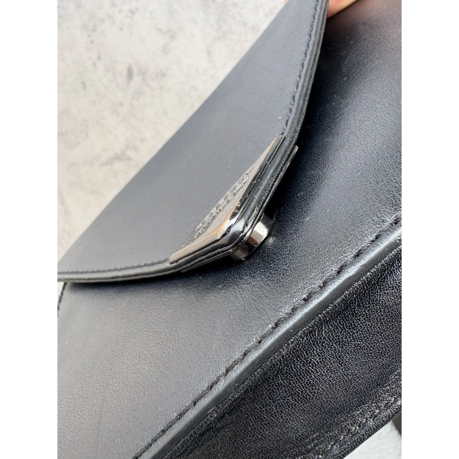 Rebecca Minkoff Chain crossbody Molly Black Envelope Leather Bag Clutch - Image 7