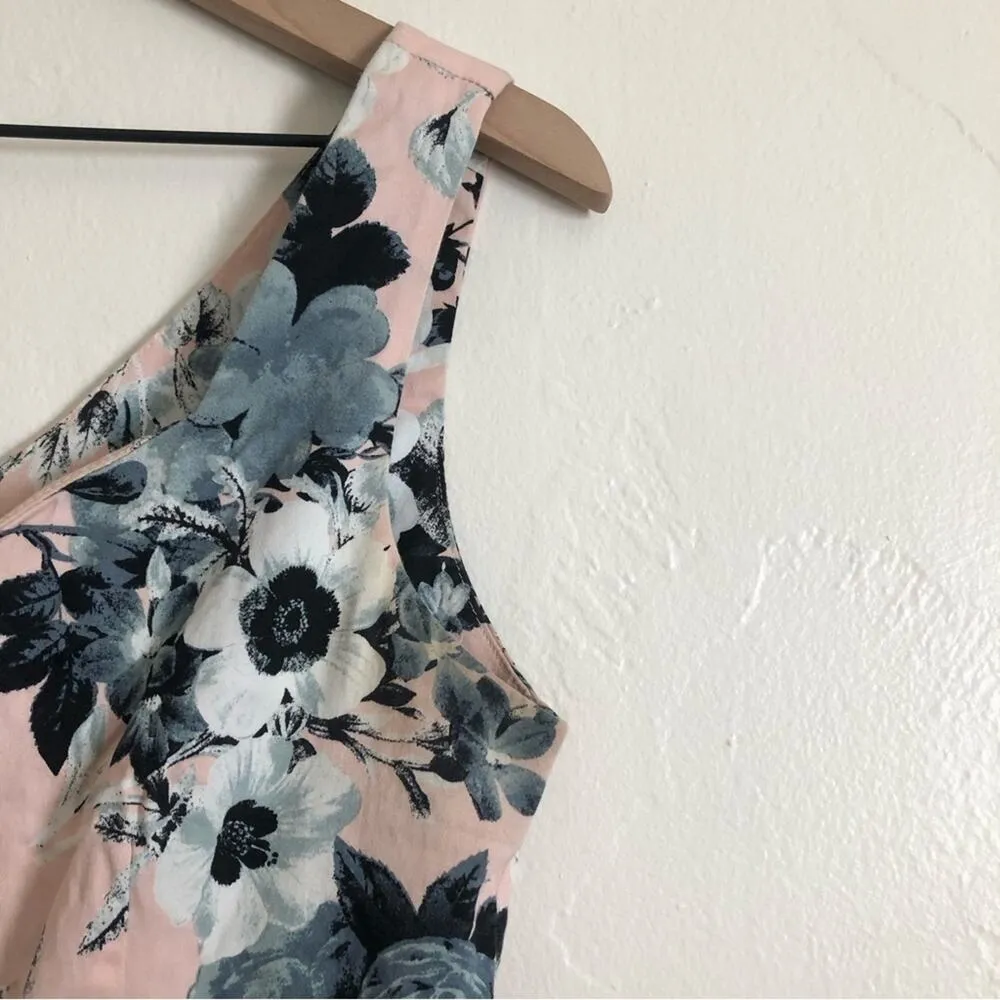 Modcloth IXIA Contrast As You Can Pink and Blue Floral Skater Pinup Tank Dress - Image 5