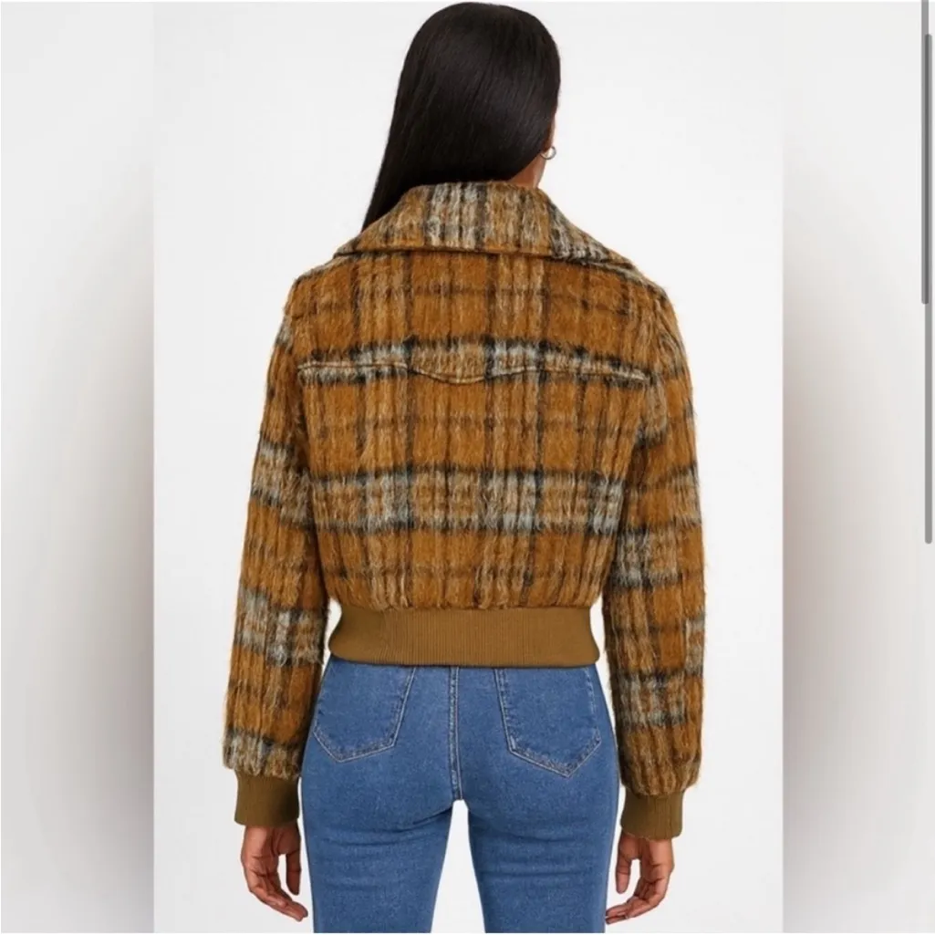 NEW 7 For All Mankind Alicia Plaid Bomber Jacket size xs women’s coat winter - Image 2