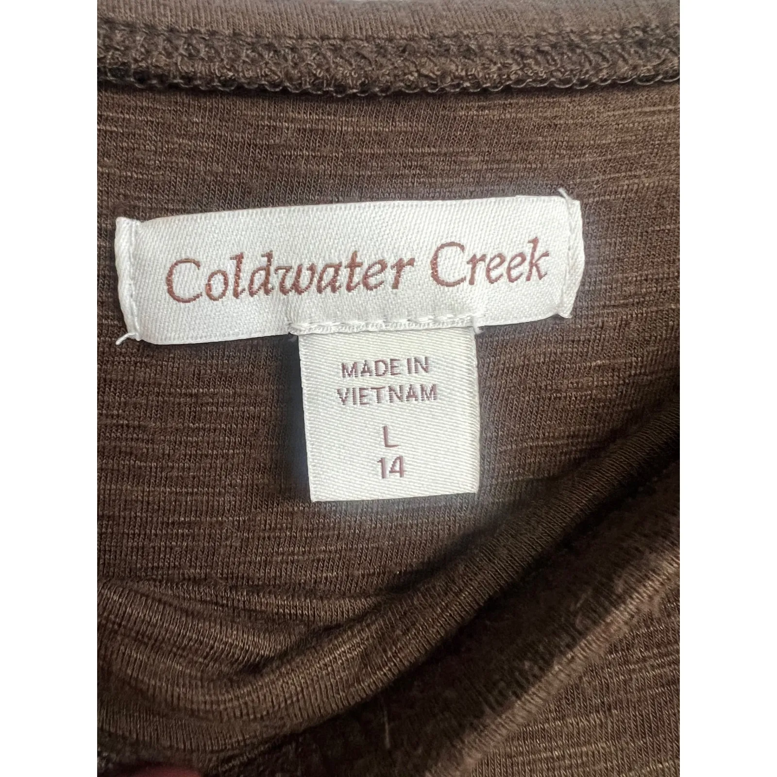 Coldwater Creek Skirt Women's Size 14 Brown Rayon Spandex Flowy Midi casual - Image 2