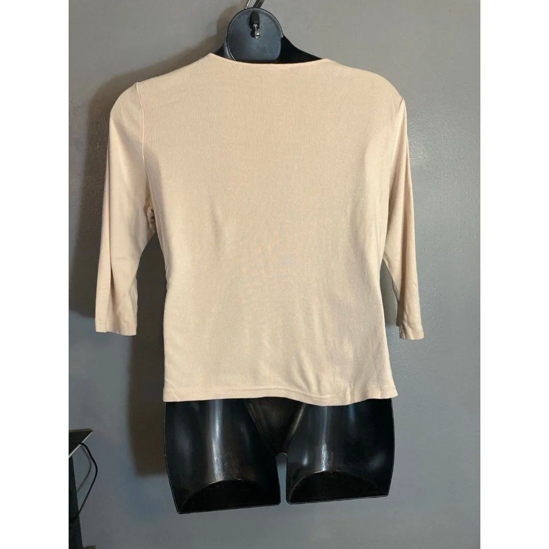 Karen Scott cream and gold top - Image 5