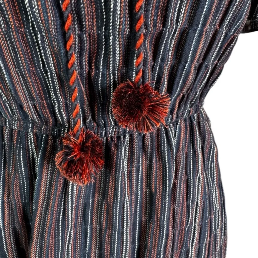 NWT Moon River Anthropologie Women's Cotton Striped Mini Dress Navy Blue Size S - Image 3