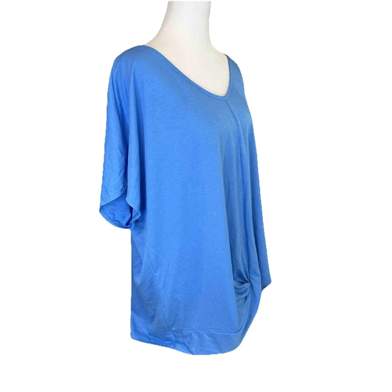 Sonoma Goods Maternity Top Size XXL Blue Wrap Front Dolman Short Sleeve NWT - Image 5