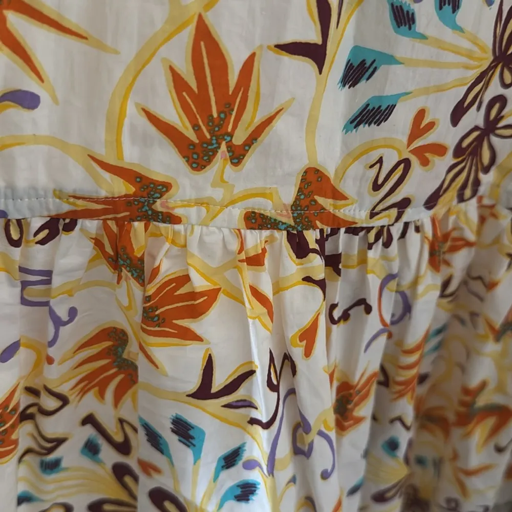 A.L.C A-Line Midi Dress White Multi Lilah Print Flounce Hem Size 4 $495 - Image 13