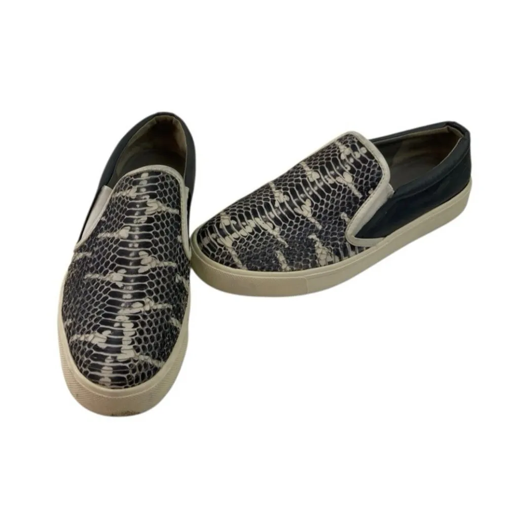 *Vince Blair Snakeskin Print Slip On Loafers Womens Size 8.5 Gray Quiet Luxury - Image 4