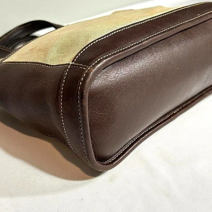 Vintage 1998 Coach Usa‎ Canvas Leather Hand Bag D9X6121 - Image 5