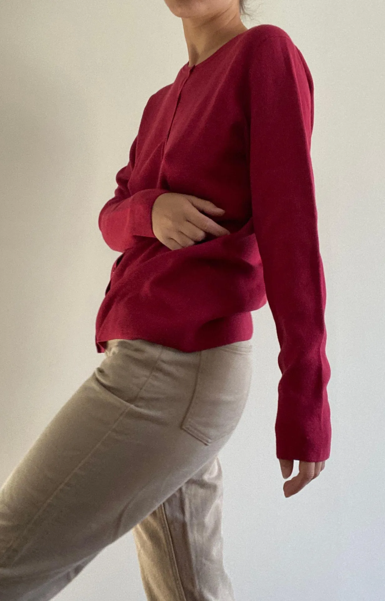 Neiman Marcus Raspberry Pink Cardigan Deadstock - Image 4