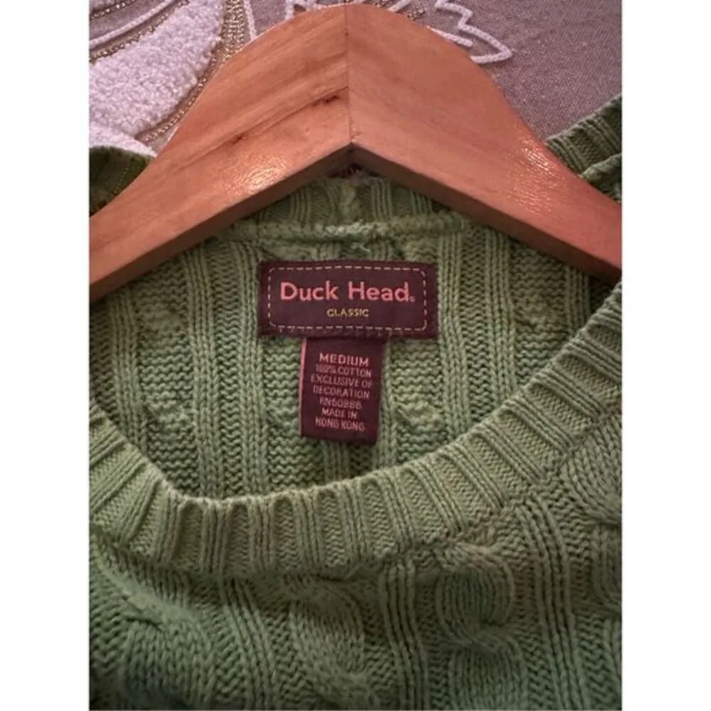 Duck head  Classic Ribbed‎ Green Crew Neck Sweater Size Medium - Image 3