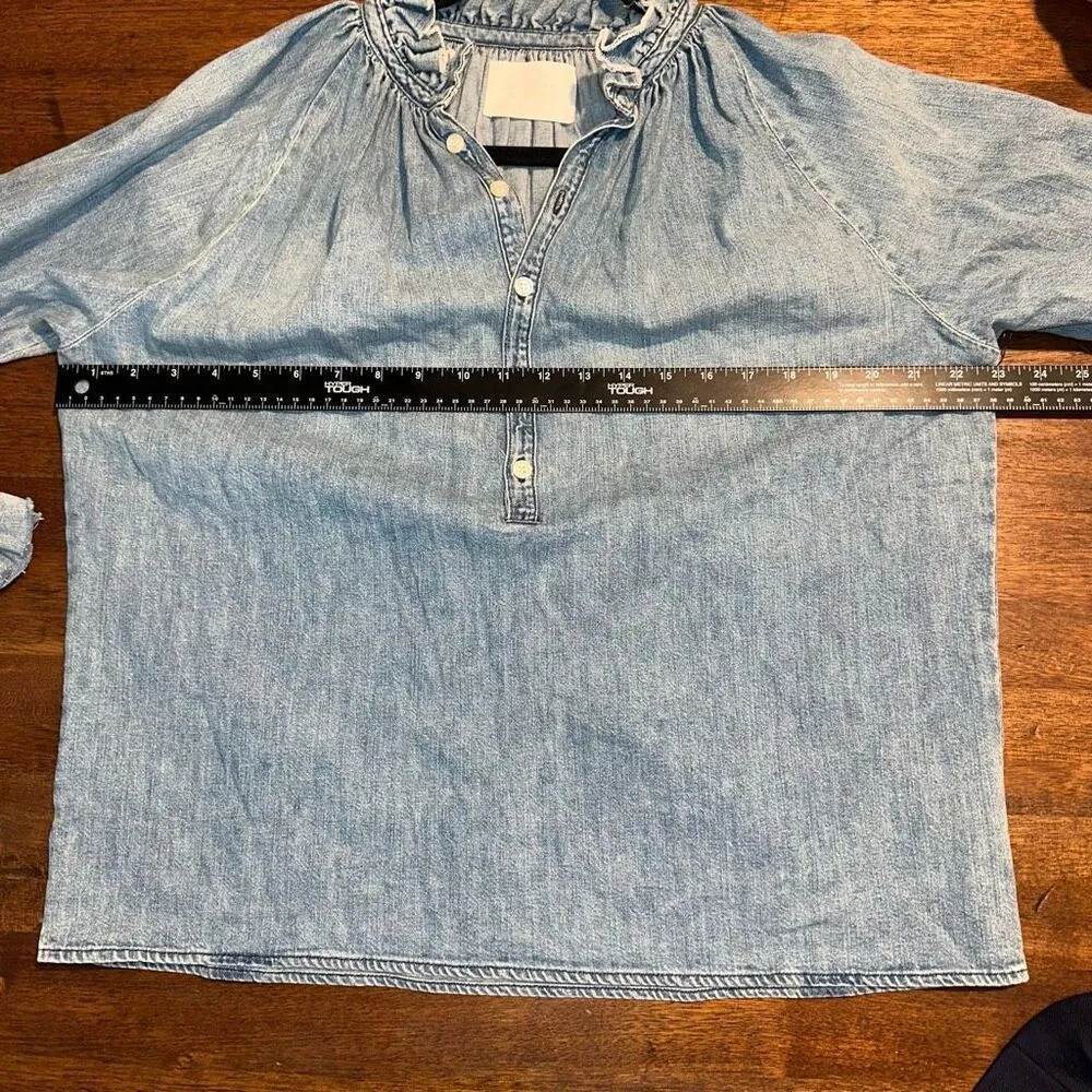 Citizens of Humanity Iris Denim Long Sleeves Blouse - Image 10