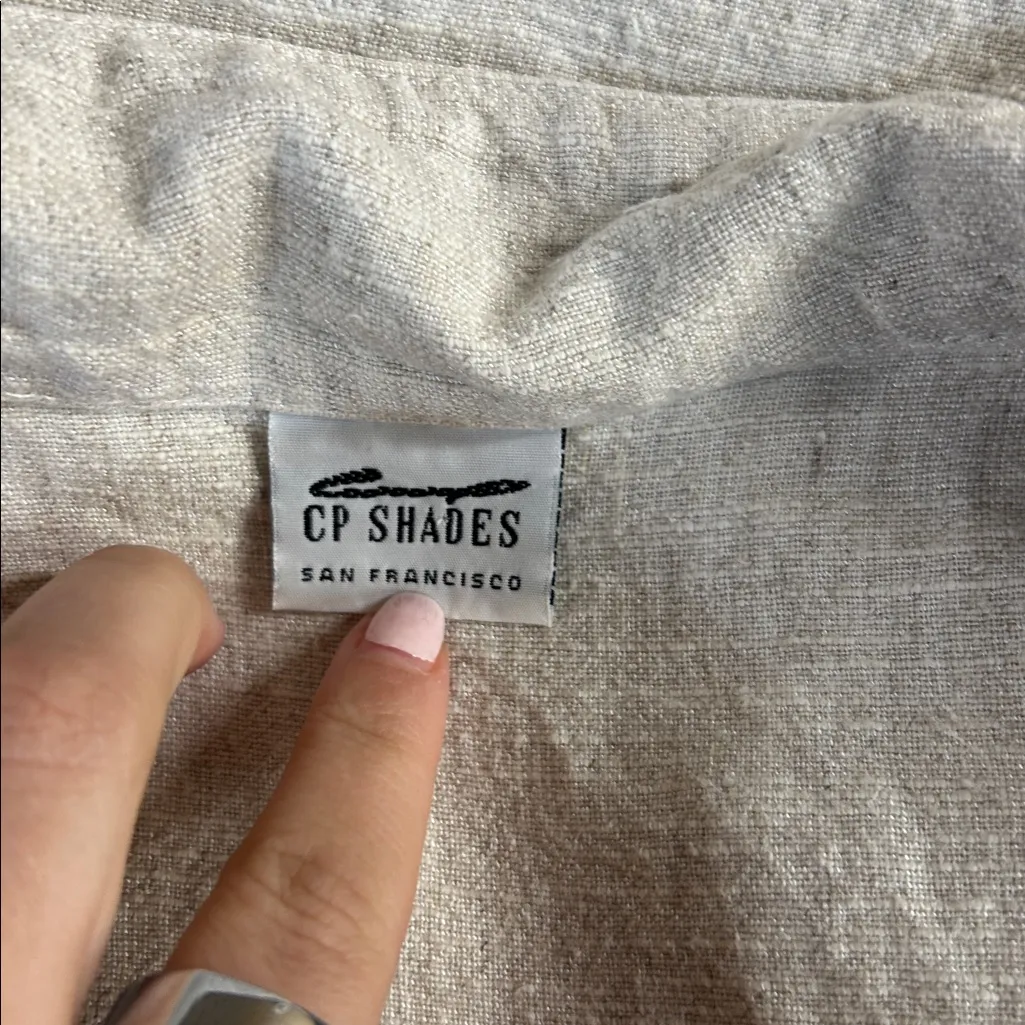 CP Shades Linen Shirt Medium Tan Earthy Lagenlook Coastal Boho Oversized Indie - Image 3