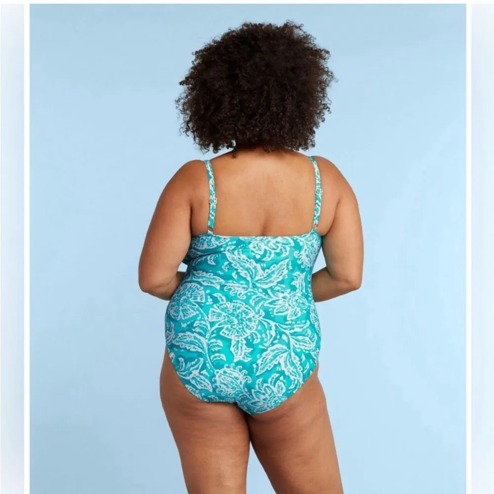L.L. Bean x Summersalt NEW Seascape Sweetheart One Piece Swimsuit Blue Batik - Image 3