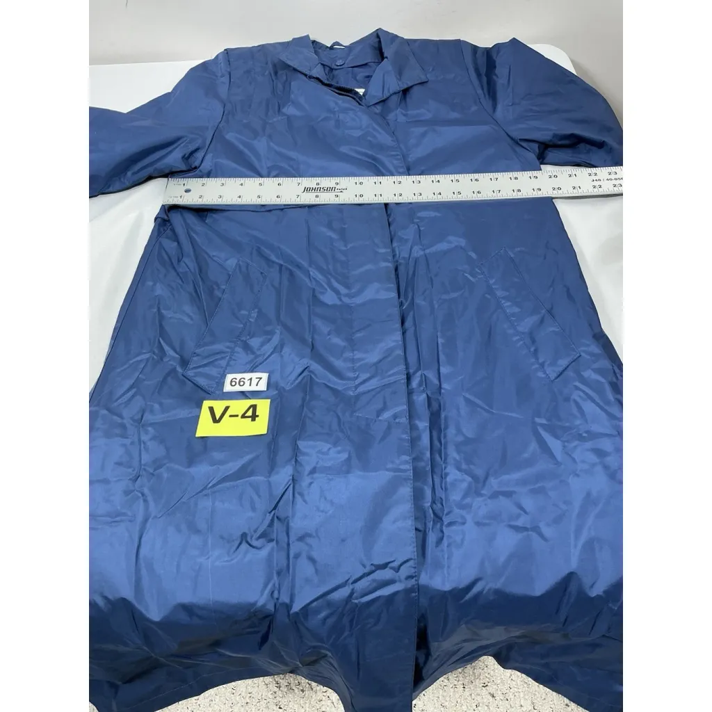 Womans Fleet Street Button Down All Weather Trench Coat Size 6 Blue Excellent - Image 6