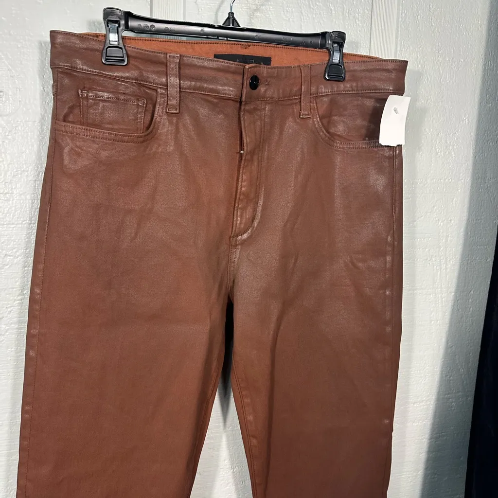 Joes Jeans THE CALLIE Bootcut Coated Leather  Brown Size 34 NWOT - Image 5