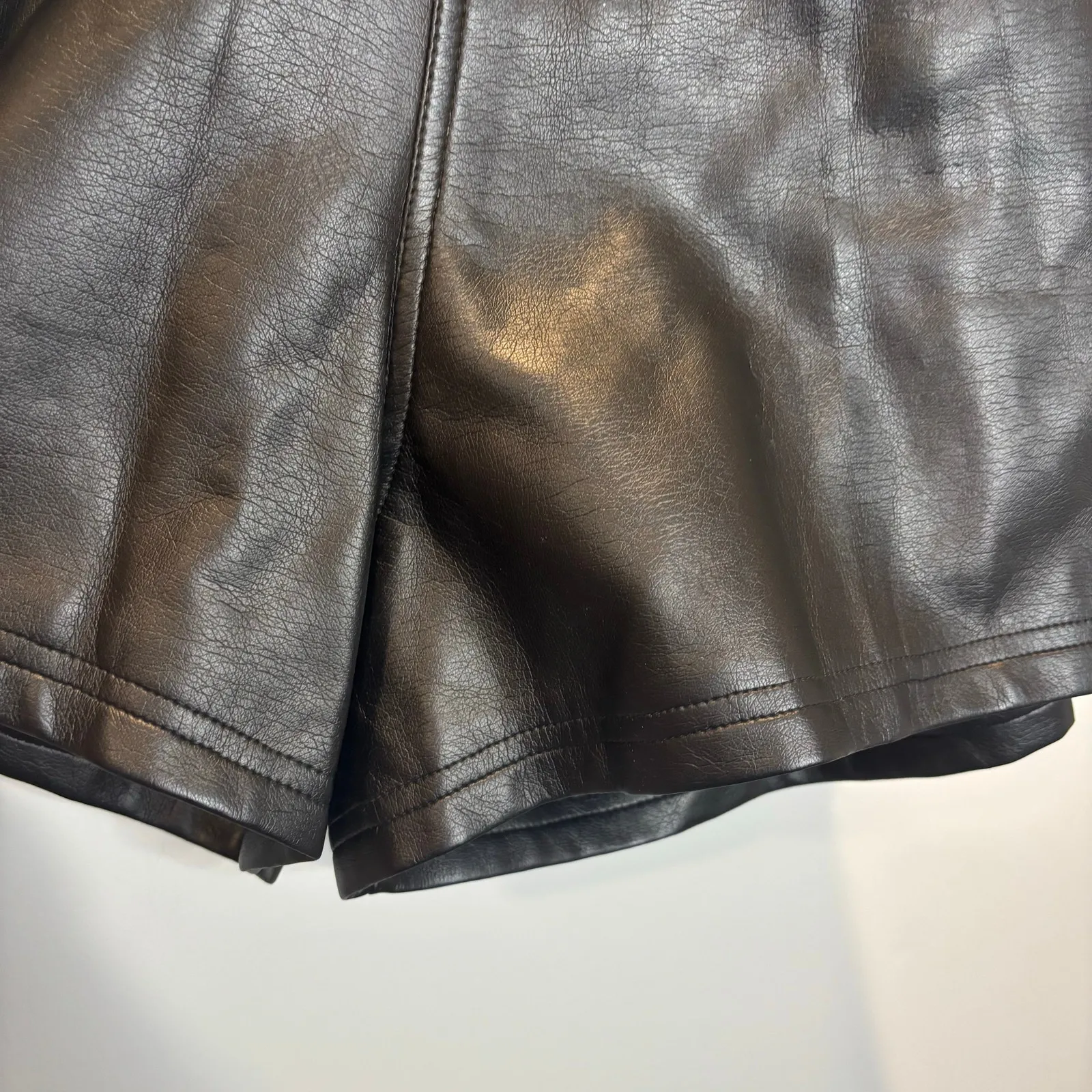 Vintage Highway Faux Leather Skort Overalls - Image 4