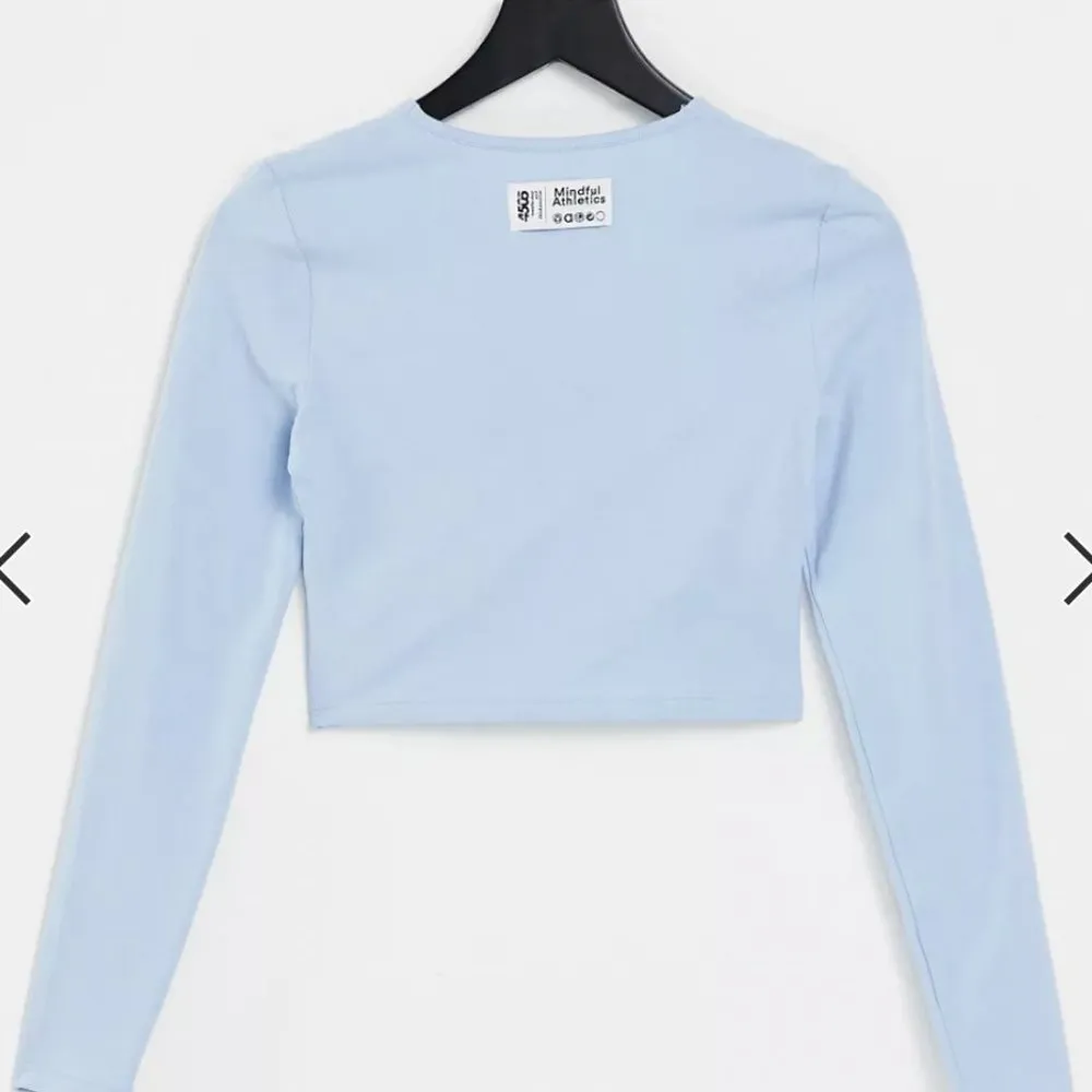 ASOS yoga long sleeve wrap crop top cotton light blue us 2 - Image 3