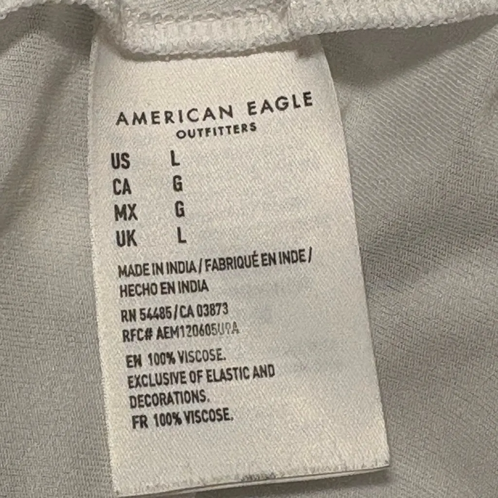 American Eagle Tiered Striped Dress Flowy Boho Tie Front Knee Length Black/White - Image 9