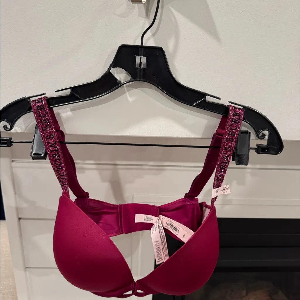 victoria Secret VERY SEXY Logo Shine Strap Push-Up Bra 34DDD NWT - Image 3