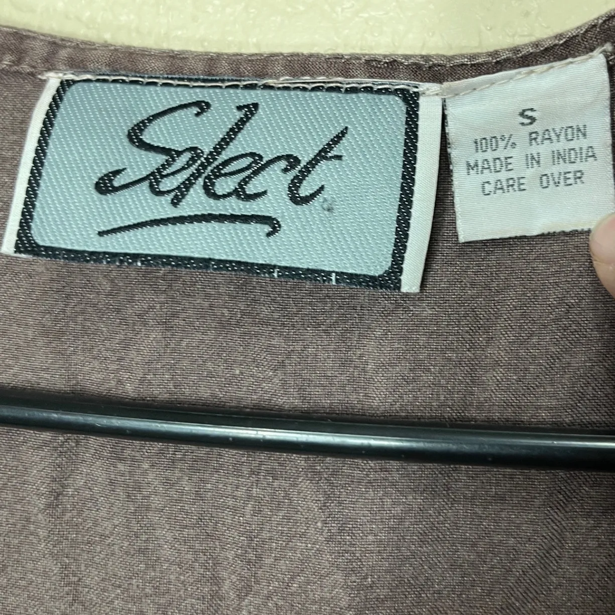 Select Embroidered Button Down Long Sleeve Maxi Dress Size S Brown - Image 8