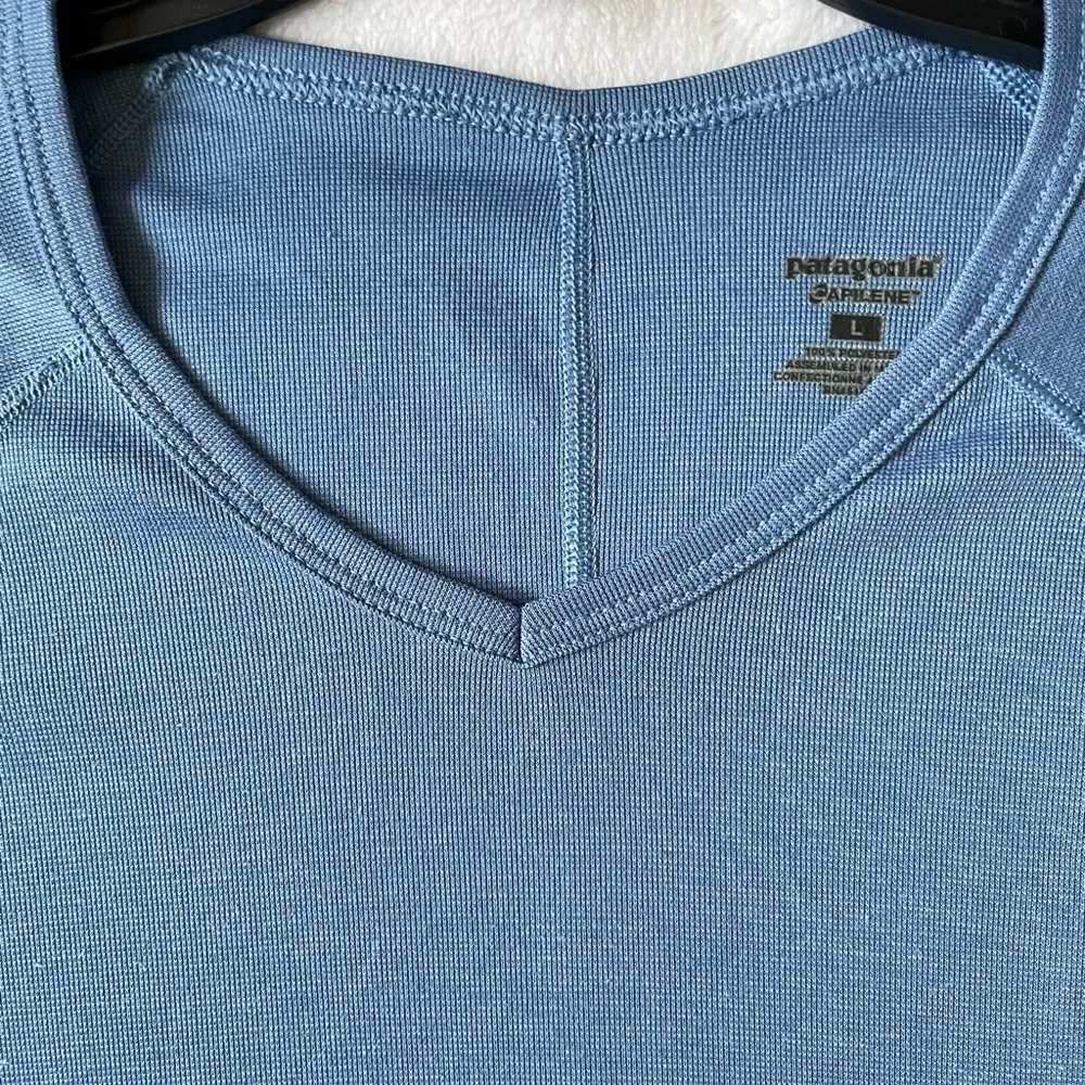 Patagonia Blouse Capilene Women's Large Long Sleeve Blue T-Shirt Top A3 - Image 5