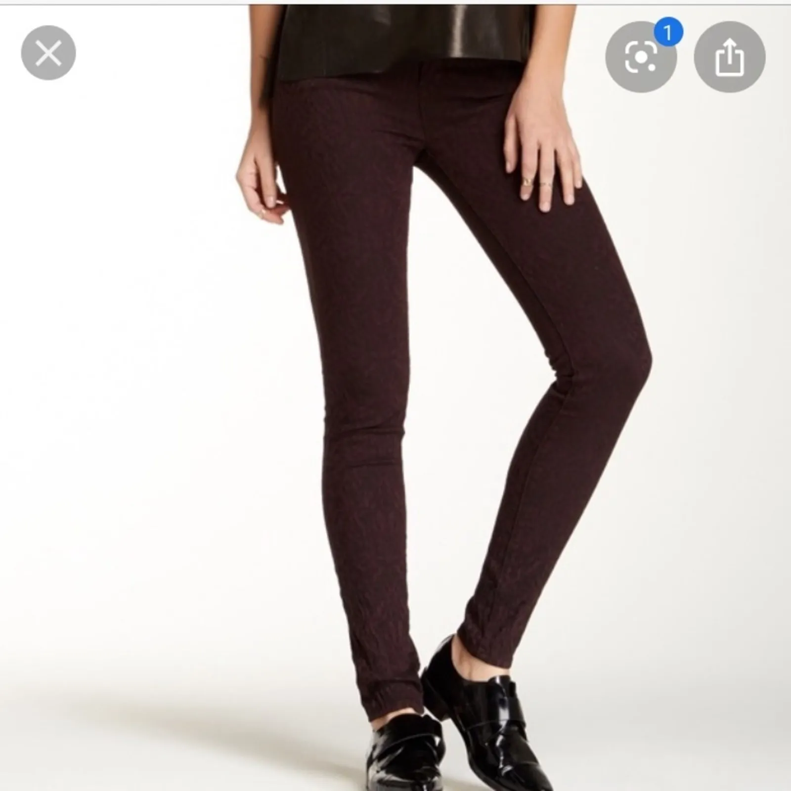 Vince Dylan Skinny Jeans Mulberry Wash Womens 24 High Rise Burgundy Ankle Denim - Image 2