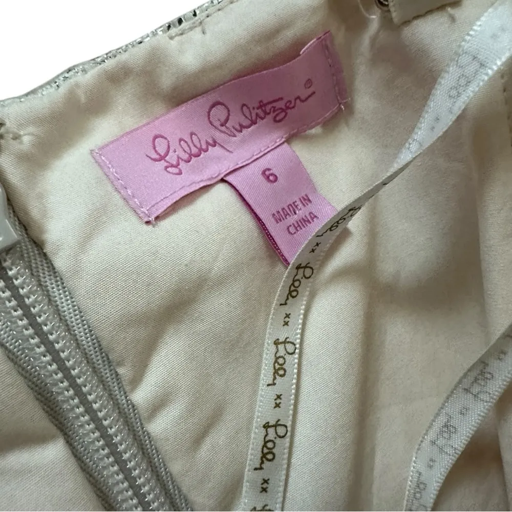 Lilly Pulitzer Remi Blue Horizon Bayview Stripe Metallic Corset Dress Size 6 - Image 11