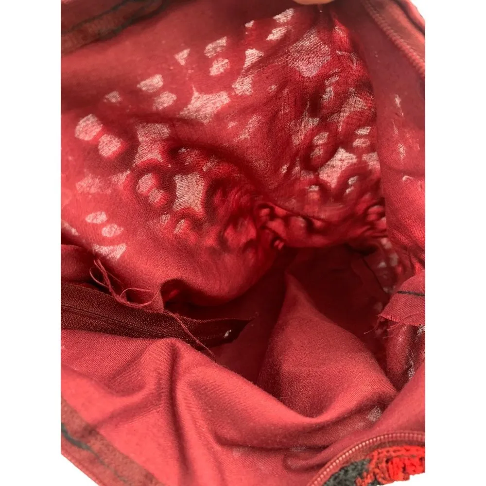 Women's Red Bottle Cap Knitted Cross Bag - Image 5