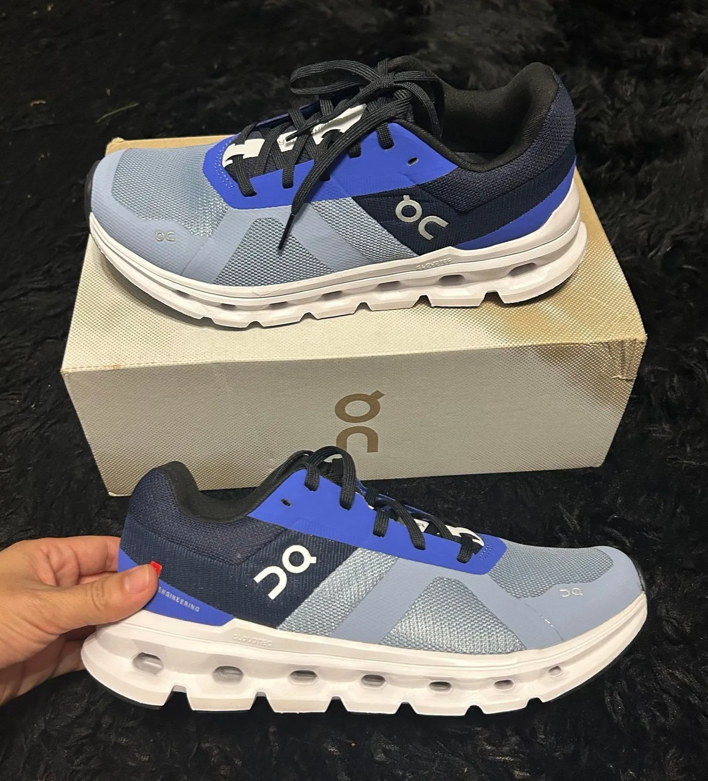 On Cloudrunner blue running athletic training lace up shoes sneakers sz 7.5 new - Image 1