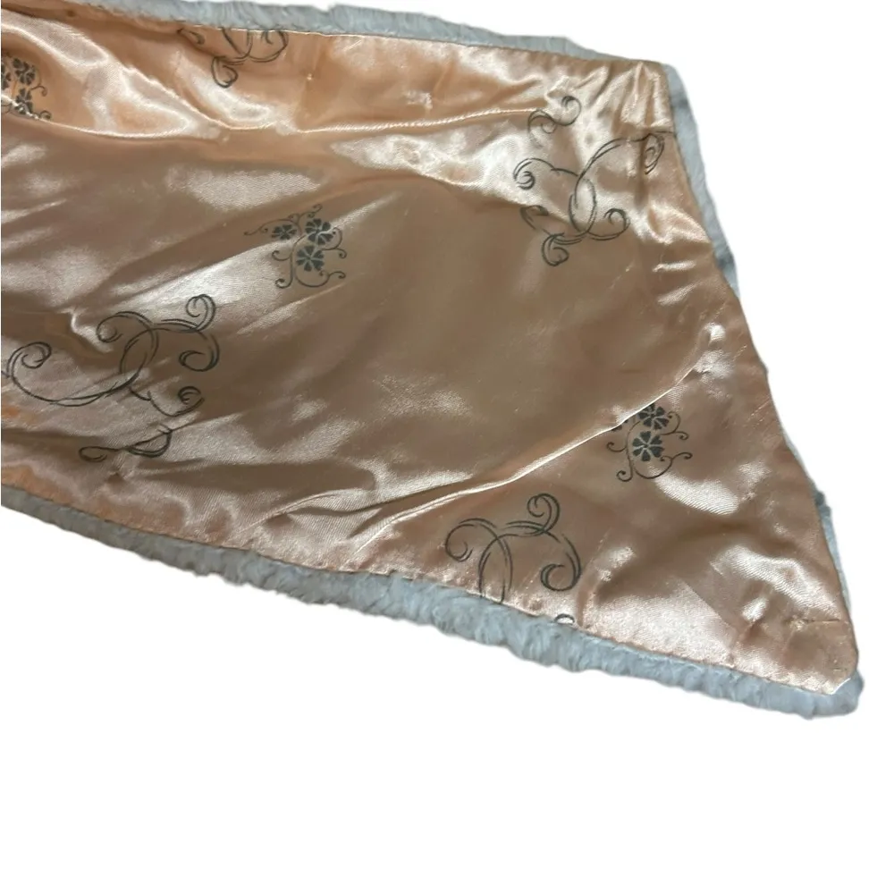 Vintage Faux Fur Stole Cream Gray 1960’s Winter Formal Cocktail Dress - Image 5