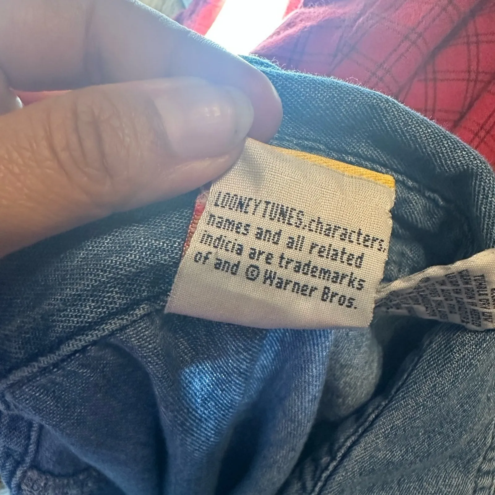 Vintage Looney Tunes Tweety Bird Denim Sleeveless Shirt | 90s Cartoon Tee Blue Size 18W - Image 7