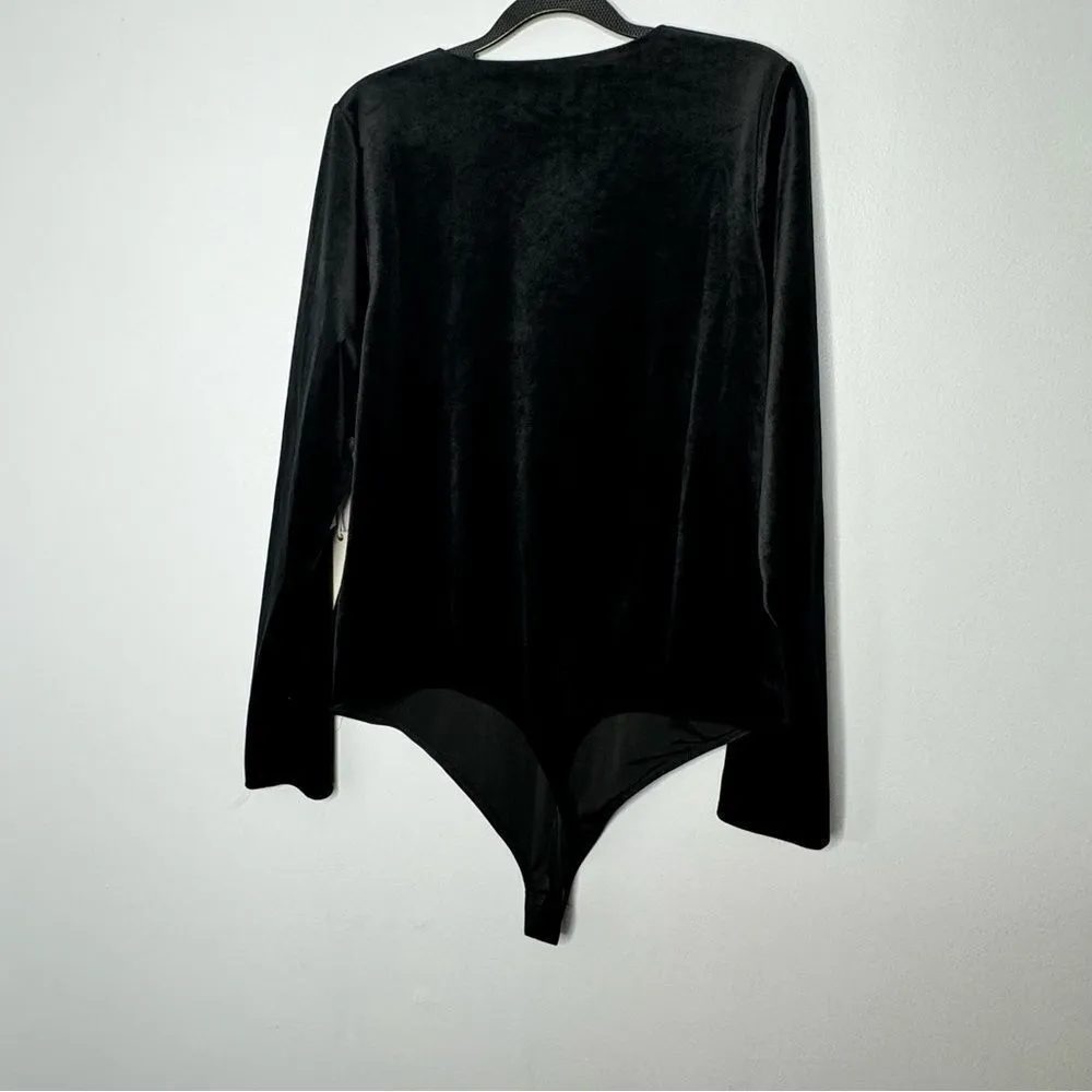 good american black velvet bodysuit size 5 - Image 7