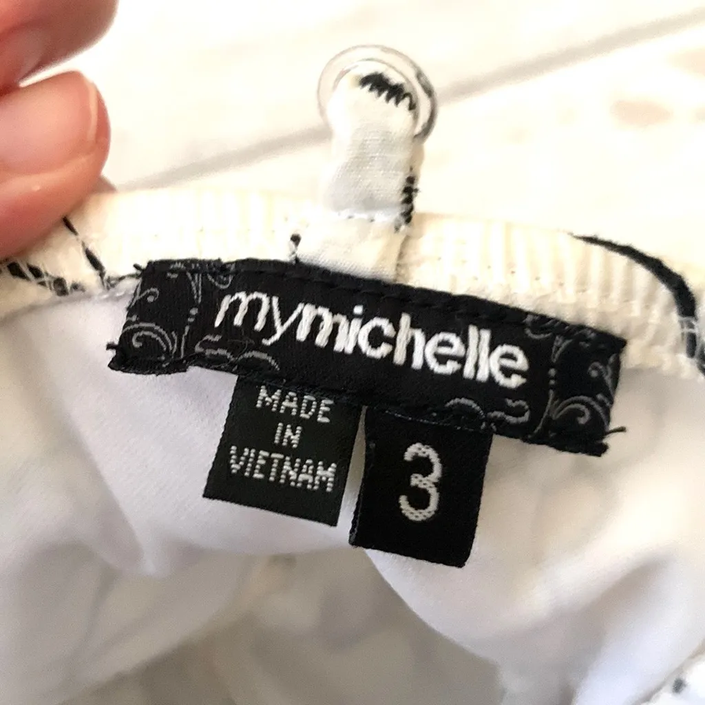 Women’s Juniors Size 3 Floral Halter Summer Spring Sundress Black White Dress - Image 4