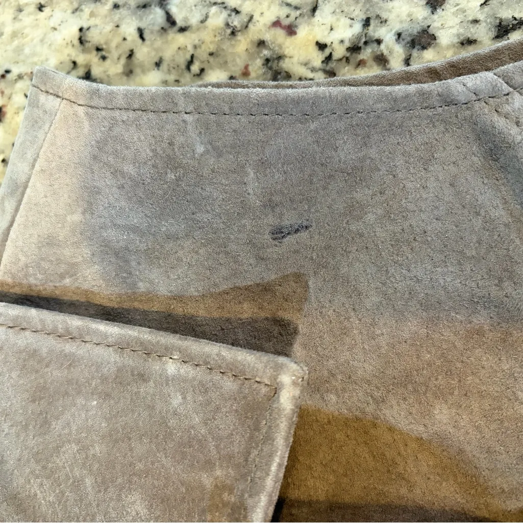 Dennis Basso Taupe Leather Vest - Image 4